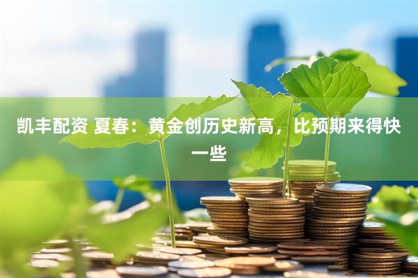 凯丰配资 夏春：黄金创历史新高，比预期来得快一些