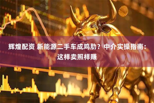 辉煌配资 新能源二手车成鸡肋？中介实操指南：这样卖照样赚