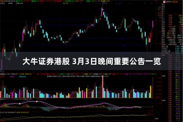大牛证券港股 3月3日晚间重要公告一览